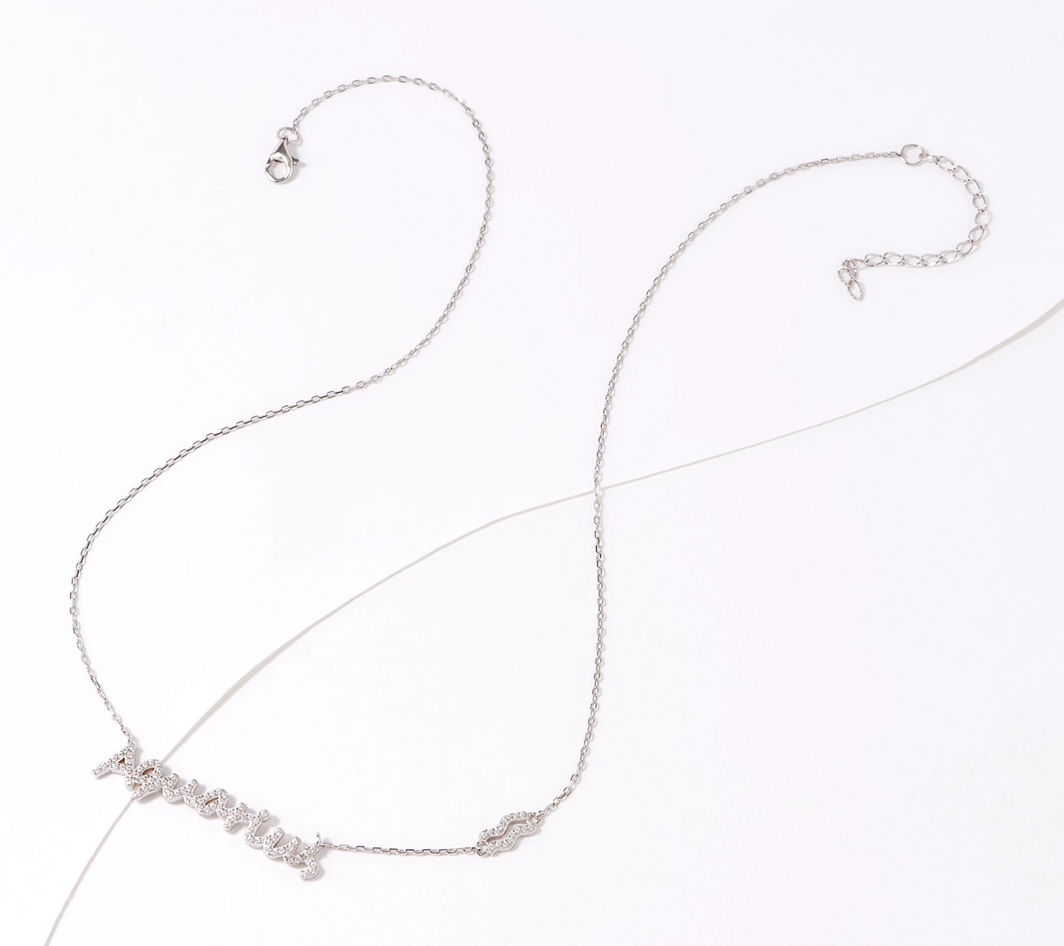 Diamonique Sterling Silver Zodiac "Aquarius" Necklace with Trinket Dish