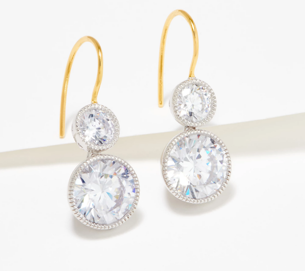 Pendientes colgantes de circonitas ovaladas de plata esterlina Diamonique x Jennifer Miller