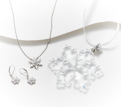 Diamonique x Lisa Mason Sterling Silver Snowflake Holiday Set