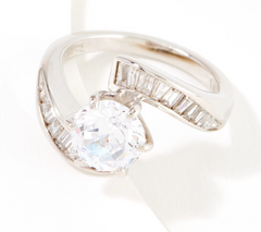 Diamonique x Jane Treacy Sterling Silver Legacy of Love Ring, Size 6