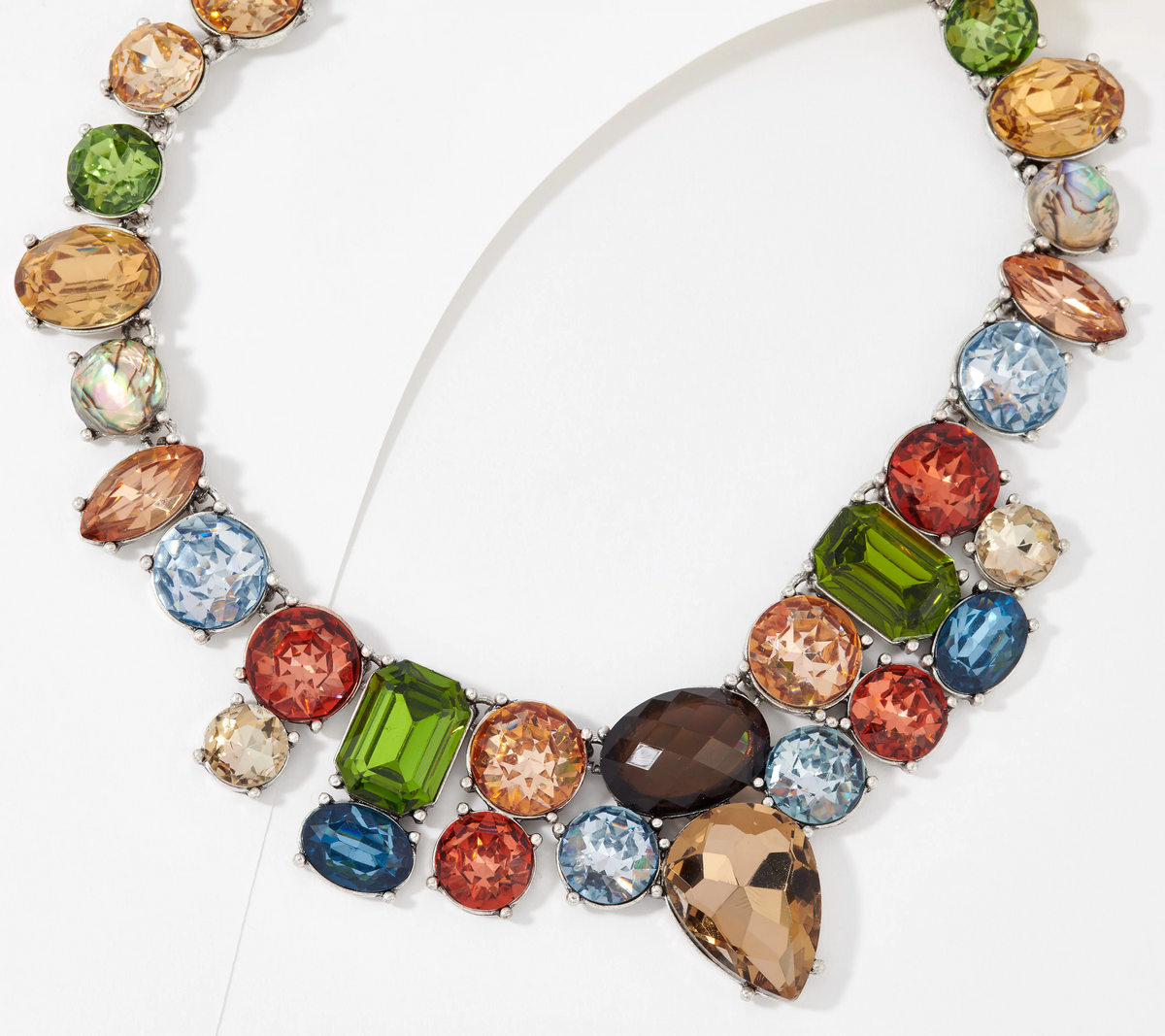 Joan Rivers Colorful Neutral Crystal Elegance Statement Necklace