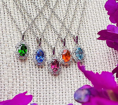 Generation Gems Exotic Oval Fire Opal Pendant Sterling Silver