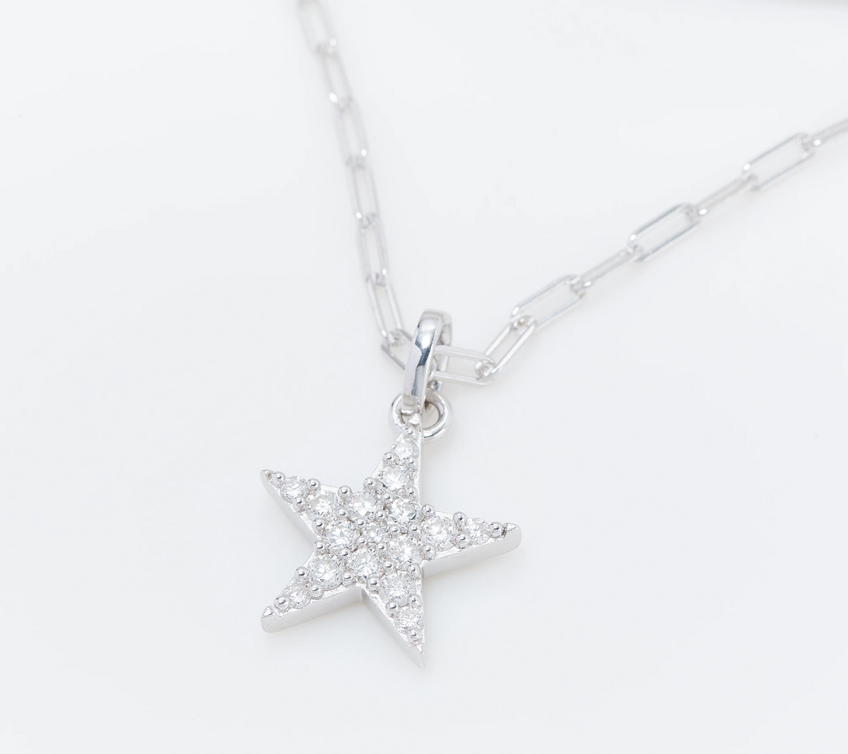 Affinity Diamonds Paper Clip Motif Sterling Silver Necklace