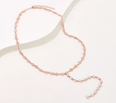 Diamonique x Lisa Freede Rose Goldtone Brass Clear CZ Y-Drop Necklace 16"