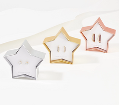 Diamonique x Amy Stran Yellow Gold-Over Sterling Silver Set of 3 Earrings Gift Set