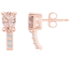 Affinity Gems 14K Morganite Diamond Studs