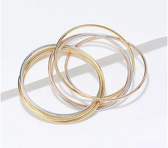 Oro Nuovo 14K Gold Over Resin Polished Rolling Bangle Avg