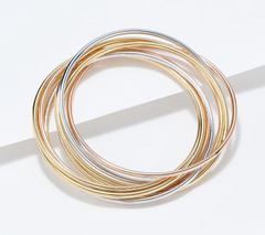 Oro Nuovo 14K Gold Over Resin Polished Rolling Bangle Avg