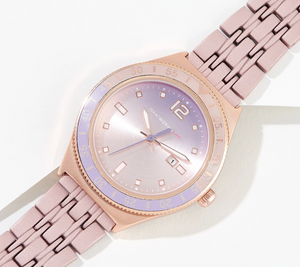 Isaac Mizrahi Live! Pink Sport Bezel Watch One Size