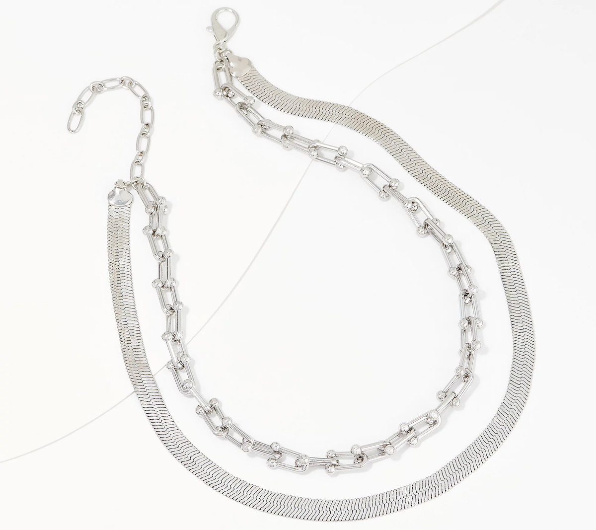 Susan Graver Multi-Chain SilverTone Adjustable Necklace