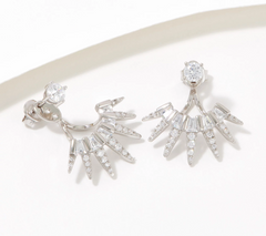 Diamonique x Udi Love Plus Sterling Silver Liberty Crown Earrings