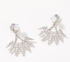 Diamonique x Udi Love Plus Sterling Silver Liberty Crown Earrings