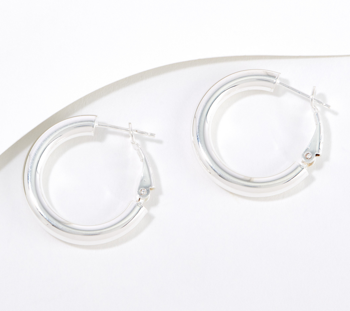 UltraFine 950 Silver Choice of Texture 1" Hoop Earrings