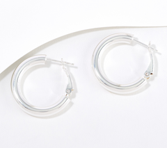 UltraFine 950 Silver Choice of Texture 1" Hoop Earrings