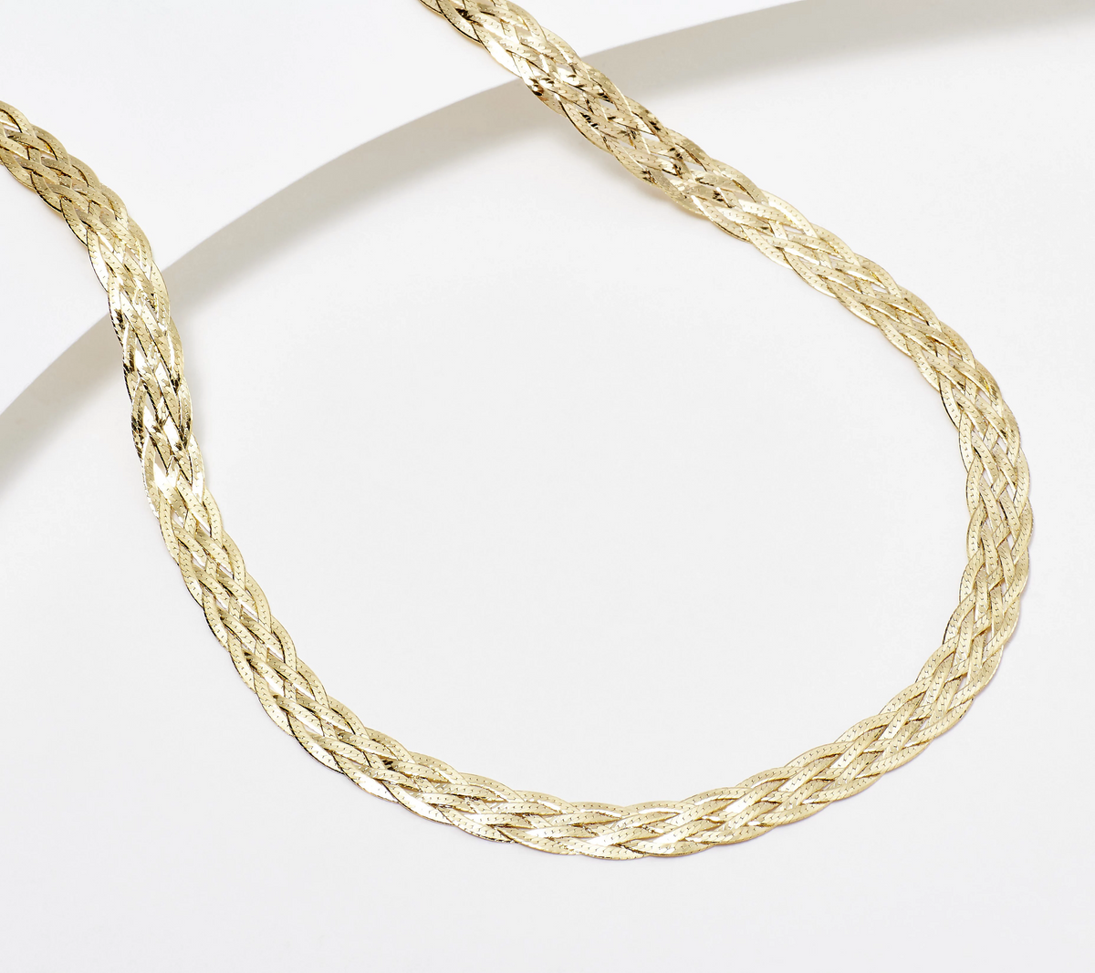 Silver Style Goldclad Sterling Silver Braided Herringbone 20" Necklace