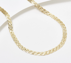 Silver Style Goldclad Sterling Silver Braided Herringbone 20" Necklace