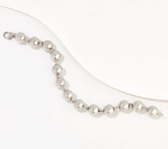 Italian Silver Sterling Silver Polished Bead Bracelet