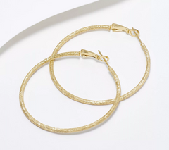 Lisa Freede x Silver Style 2"  14K Gold-plated Sterling Silver Stardust Hoops
