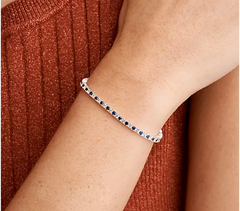 Affinity Gems Sterling Silver Blue and White Sapphire Bracelet
