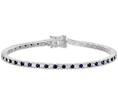 Affinity Gems Sterling Silver Blue and White Sapphire Bracelet