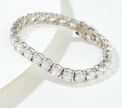 Diamonique 35th Anniversary 135-Facet Patinum-Clad SS Tennis Bracelet  6-3/4"