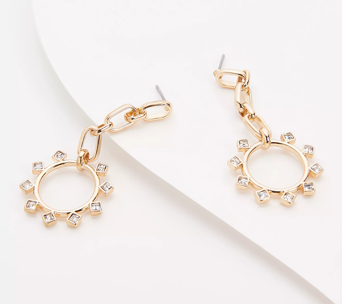 Pendientes colgantes con diseño circular de cristal de Susan Graver