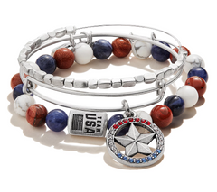 Pulseras Alex &amp; Ani con dije Fortune's Favor y cristales Swarovski rosas
