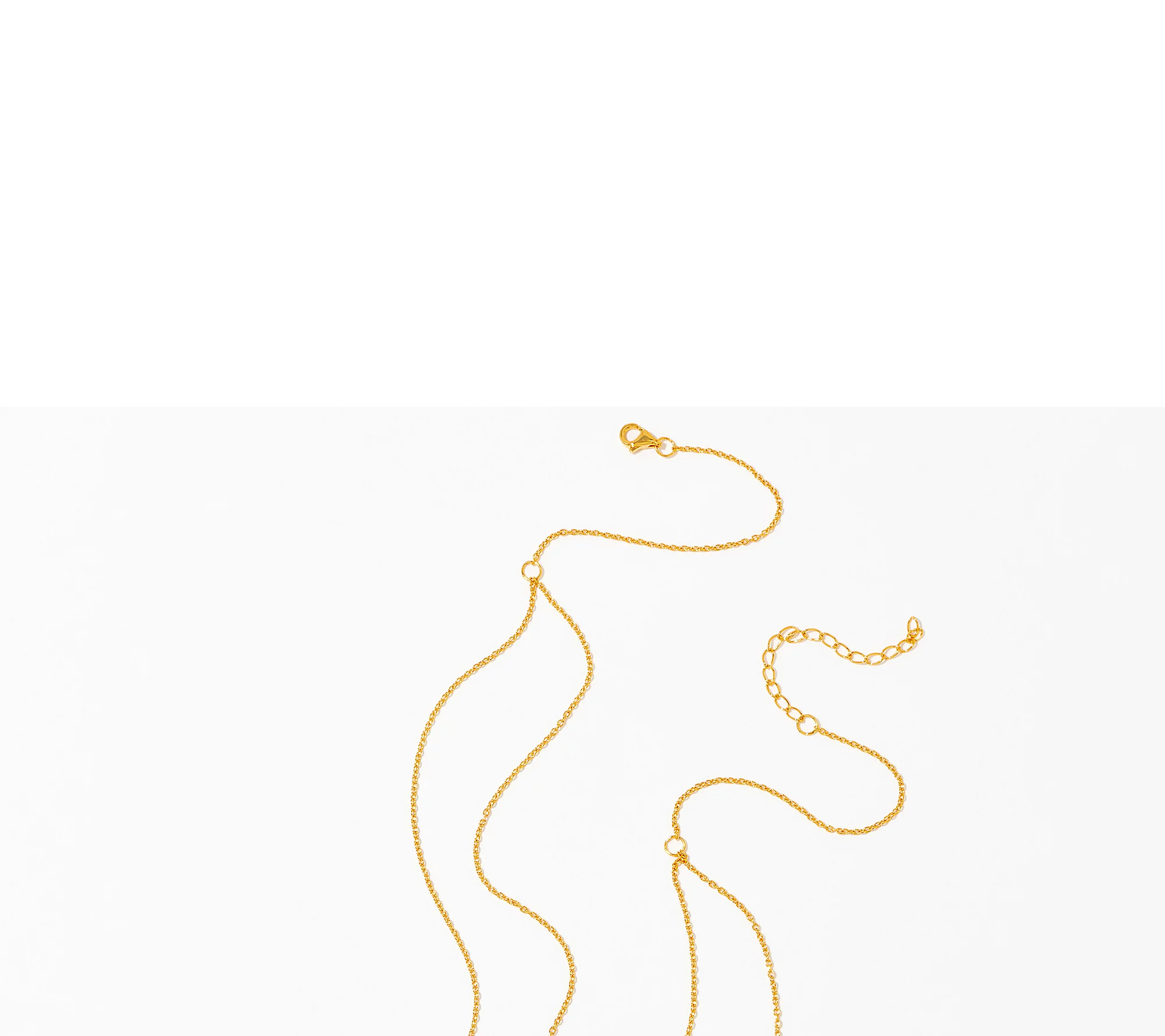 Diamonique x Amy Stran Layered Bezel Set Solitaire Necklace, 14K GoldClad Sterling Silver