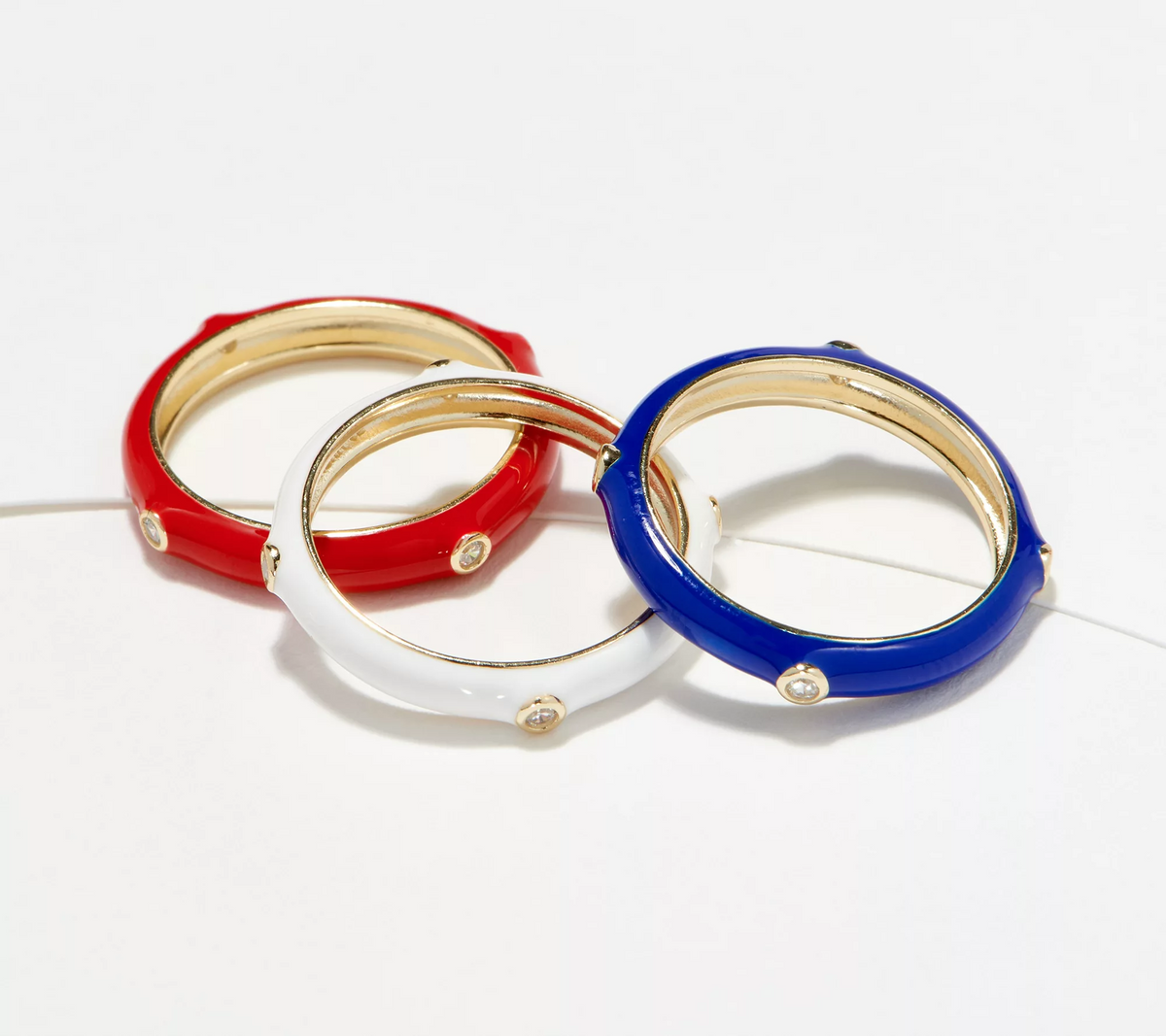 Diamonique Goldclad Sterling Silver 925 CZ Stackable Ring Set of 3 Size 7