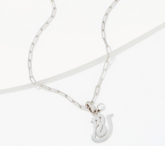 Diamonique x Lisa Mason Platinum-Clad SS Storage Family Signs Necklace