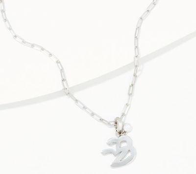 Diamonique x Lisa Mason Platinum-Clad SS Philia - Friend Signs Necklace