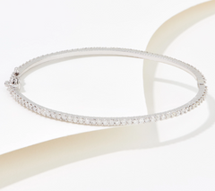 Affinity Diamonds Silver-Over Sterling Silver Eternity Bangle Avg