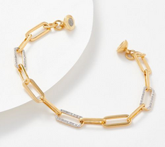 Affinity Diamonds Gold-Clad Magnetic Paperclip Bracelet Size 8"