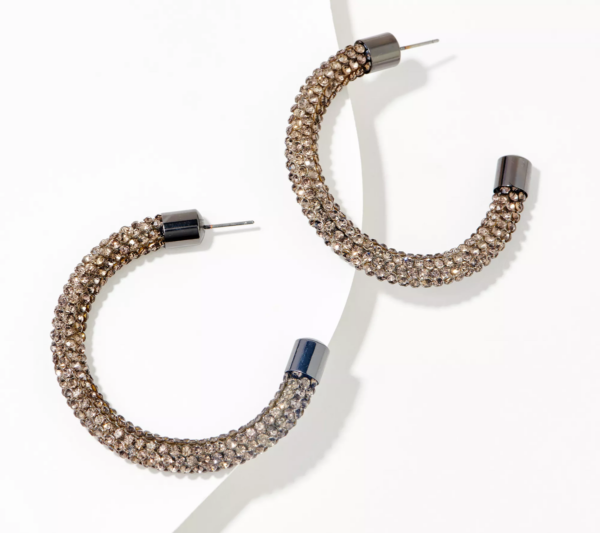 Joan Rivers Pave Mesh Black Diamond Hoop