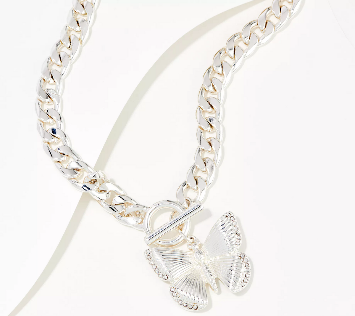 Joan Rivers Toggle Chain Necklace w/ Butterfly Charm