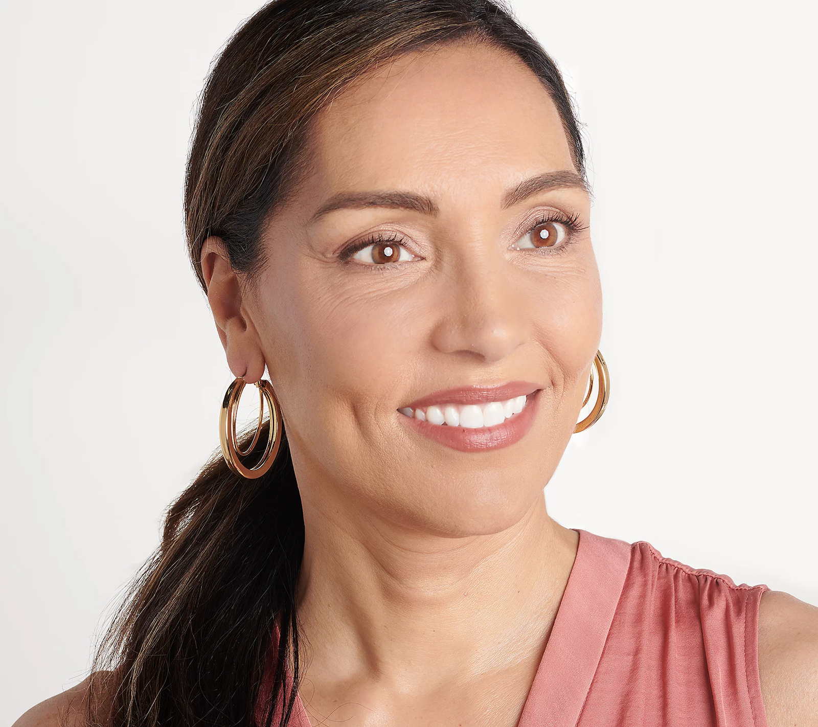 True Lovelies Double Goldtone Hoop Earrings