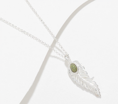 Connemara Marble DMQ Sterling Silver Feather Pendant