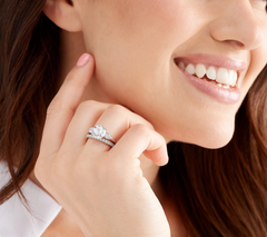 Diamonique 35th Anniversary 135 Facet Oval Cut Platinum-Clad SS Ring Set, Size 6.5