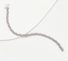 Affinity Diamonds Heart Tennis 8" Sterling Silver Bracelet