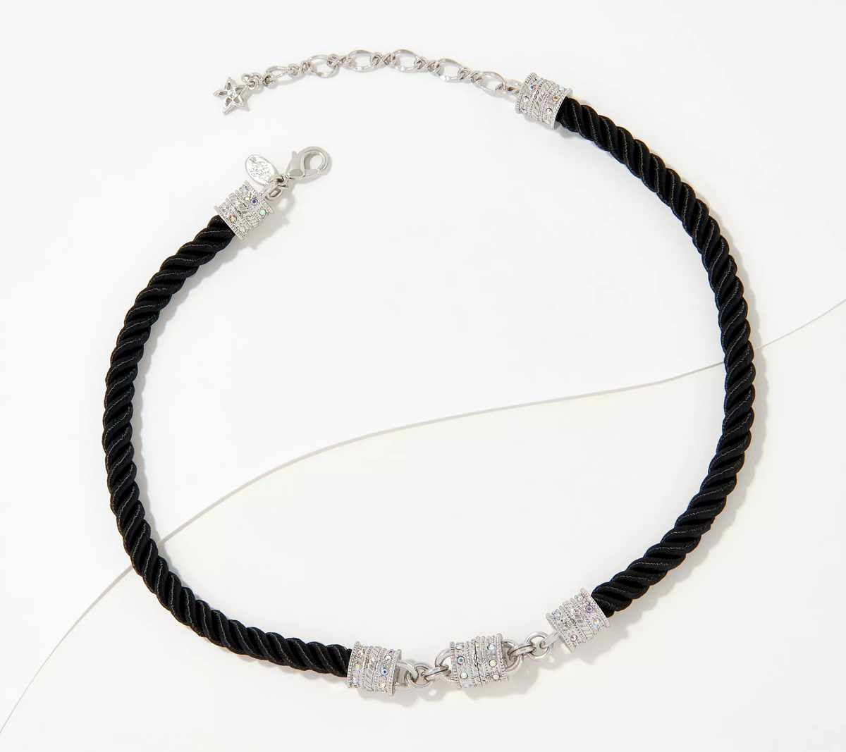 Kirks Folly Mystic Colored Cord Magnetic Necklace, Black/SilverTone