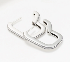 Or Paz Sterling silver Signature Rectangular Huggie Hoops