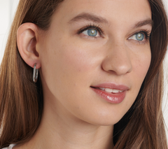 Or Paz Sterling silver Signature Rectangular Huggie Hoops