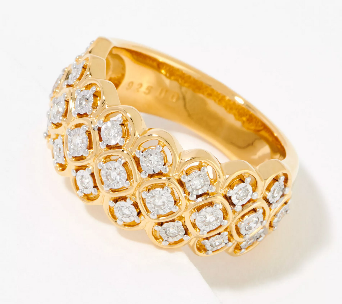 Affinity Diamond Goldclad Sterling Silver Ring Size 7