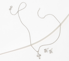 Diamonique x Lisa Mason Platinum Clad Cross Gift Set