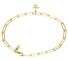 Goddaughters 14K Clad White Sapphire Starfish Ankle Bracelet