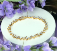 Diamonique x Kathy Levine 14k Gold-Plated Stering Silver Confetti Tennis Bracelet Avg