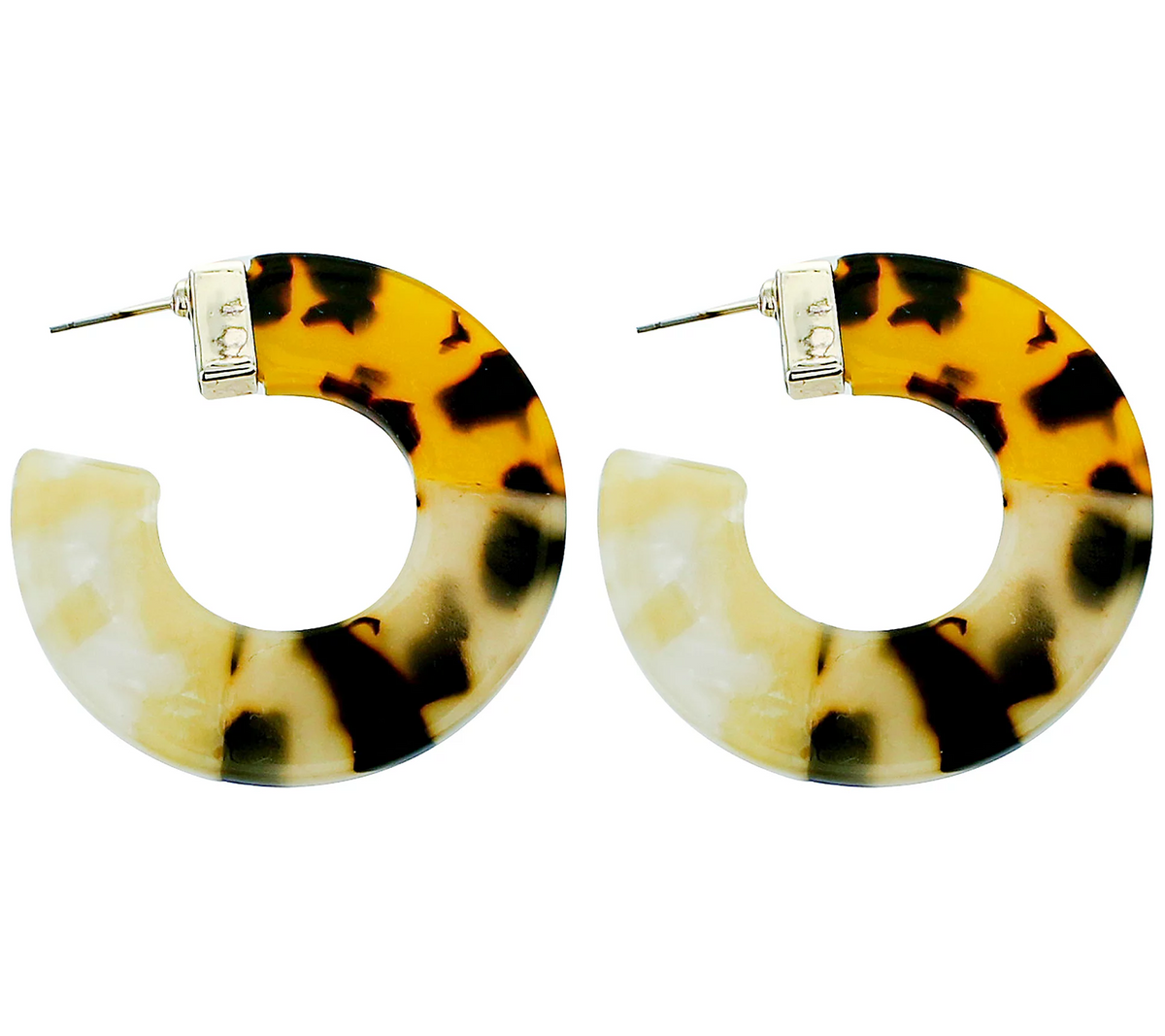 True Lovelies Colorblock Tortoise Hoop Earrings