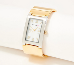 Isaac Mizrahi Live! Half Bangle Two-tone Gold/Silver Watch One Size