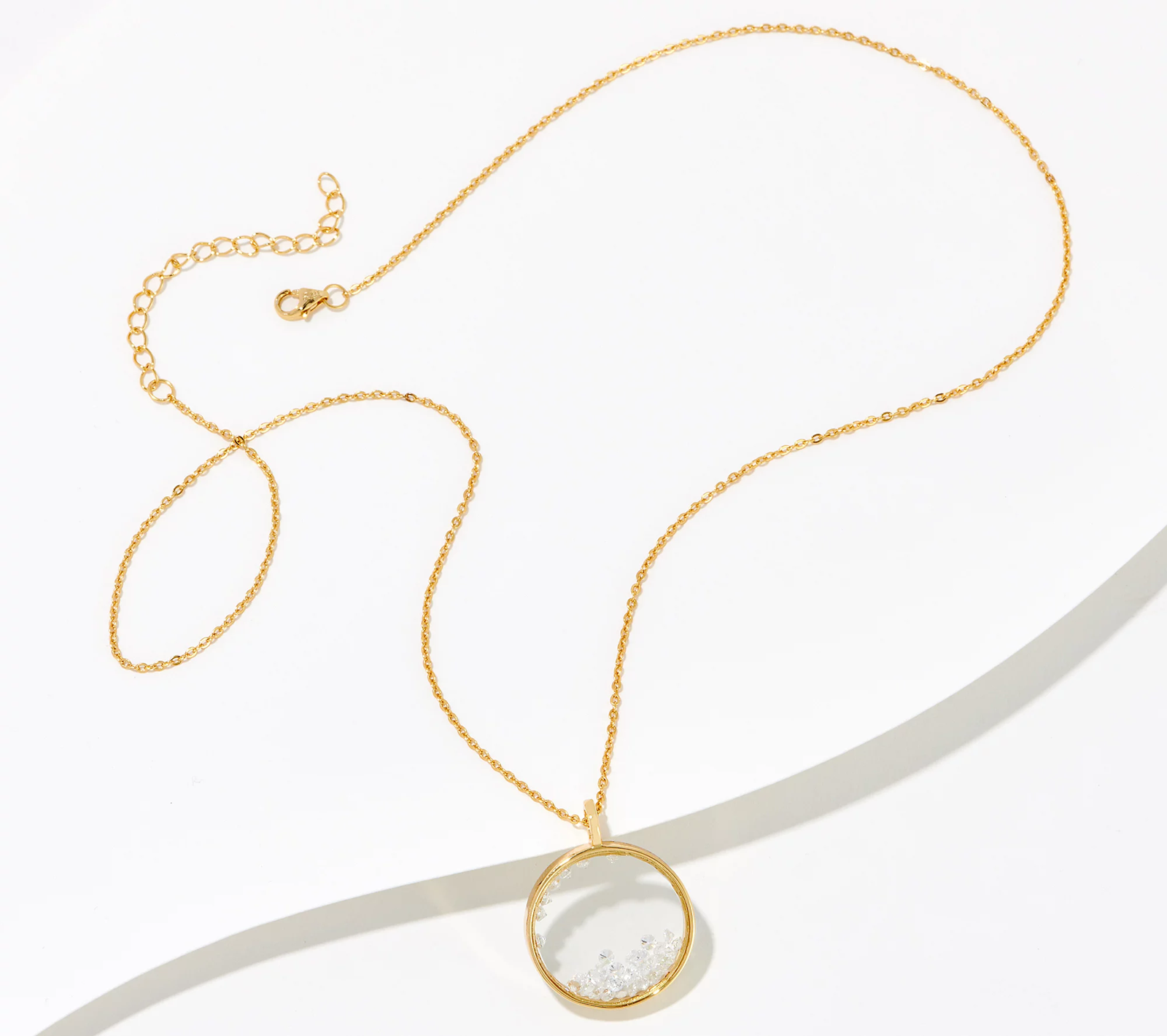 Diamonique 35th Anniversary Circle Shaker Gold-Plated Pendant Necklace
