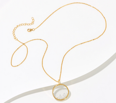 Diamonique 35th Anniversary Circle Shaker Gold-Plated Pendant Necklace